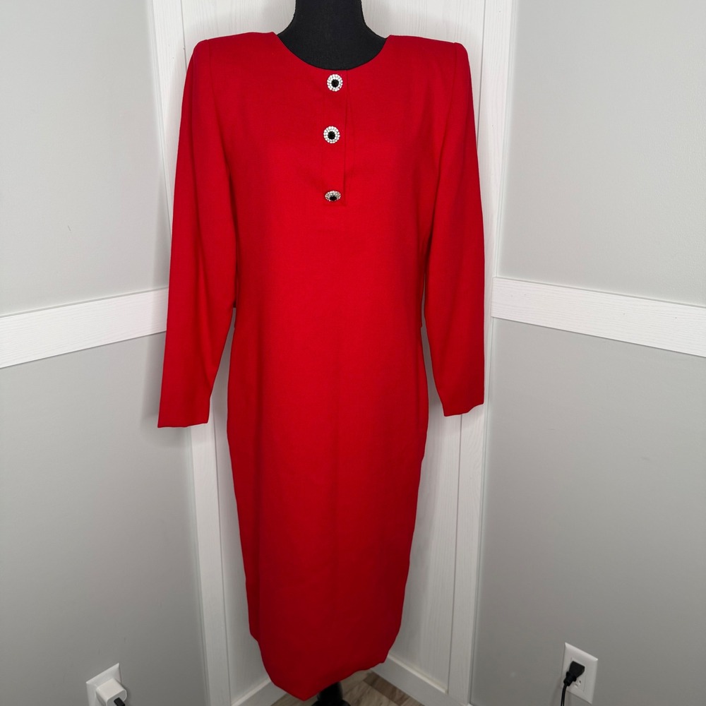 Christian Dior Robes du Soir Dress Women Size 8 Red Vintage Cape Back Evening